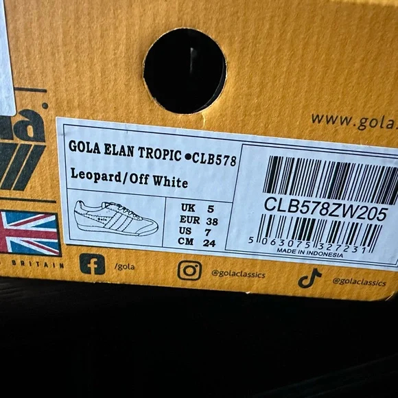 Gola Animal Print Sneakers with White and Tan Accents Like New - Picture 7 of 8